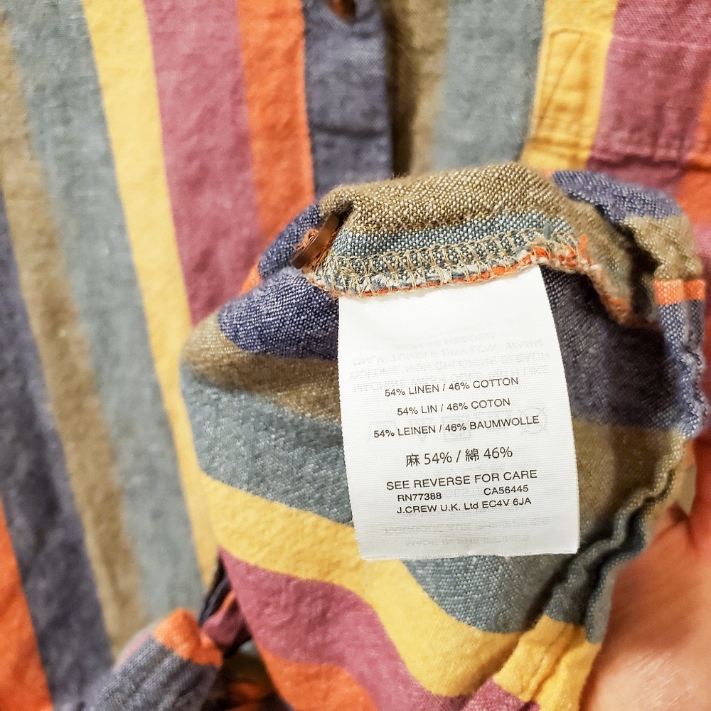 Madewell Rainbow Stripe Tie Front Short Sleeve Top - Picture 4 of 6
